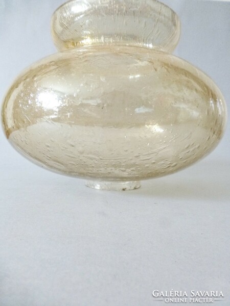 Retro glass lamp shade in pale amber color