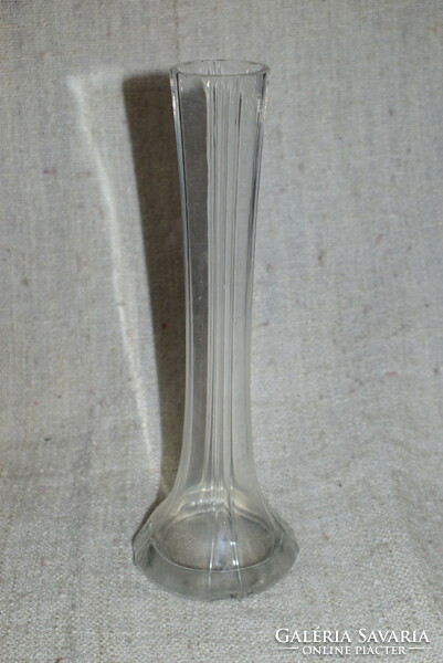 Régi üveg váza szálváza , templom , oltár 9,3 x 9,4 x 29,7 cm