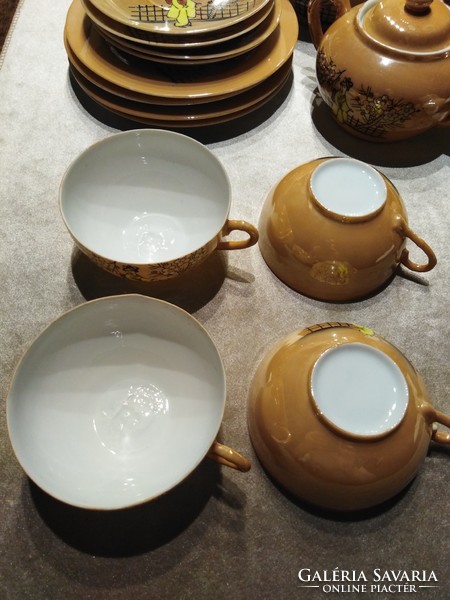 Japán, tojáshéj porcelán - teás szett / 4 személyes