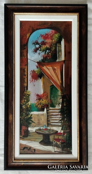 Adilov Alim "Árnyas hely" c. festmény szép keretben ingyen postával
