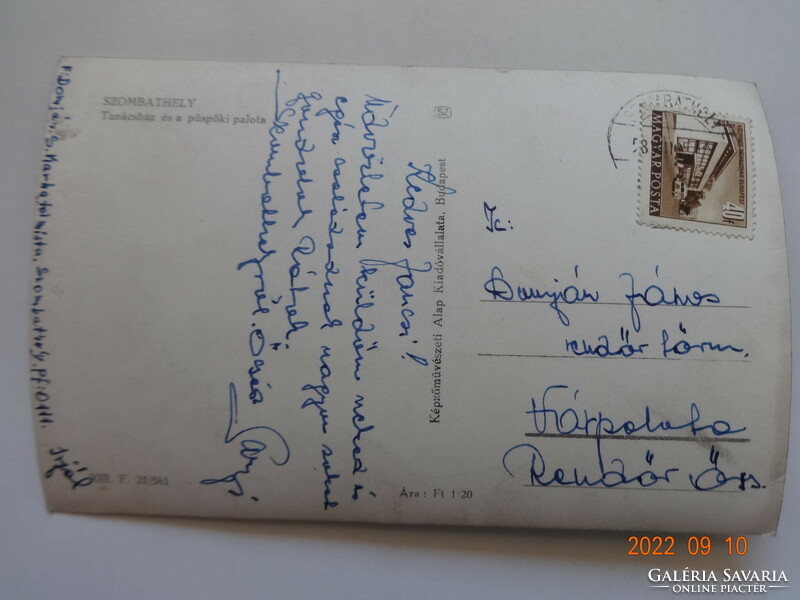 Régi képeslap: Komárom,  Tanácsház, 1959