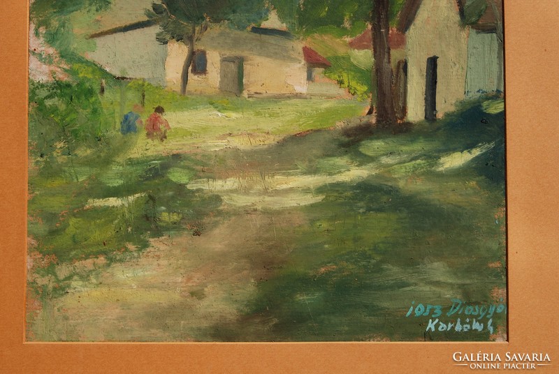 Korbély g.: Diósgyőri street detail, 1953 - original oil painting