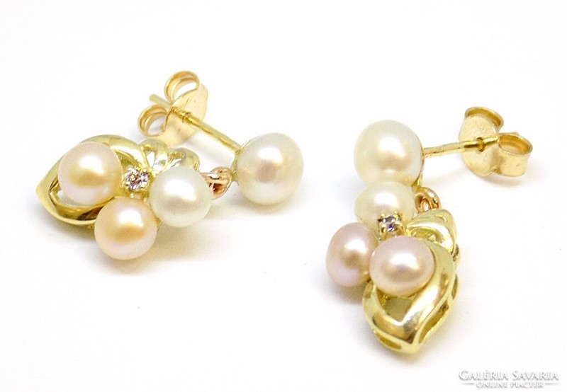 Gold earrings with pearls (zal-au112020)