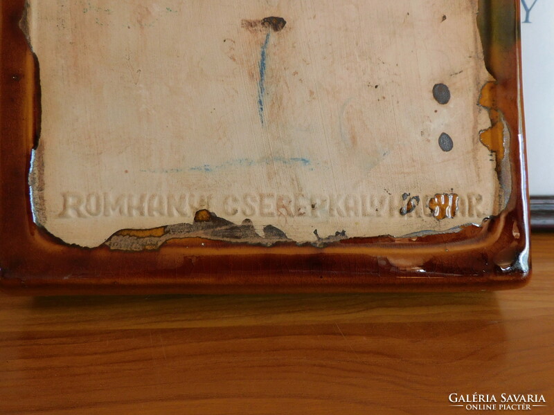 Romhányi Cserépkályhagyár - retro kerámia falidísz/kályhacsempe