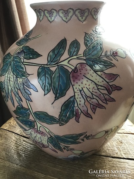 Régi kelet kézzel festett porcelán váza