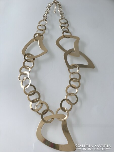 Fashionable gold-plated necklace with large designer eyes, 70 cm long