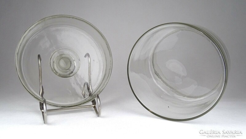 1E093 old pharmacy glass jar with lid 18.5 Cm