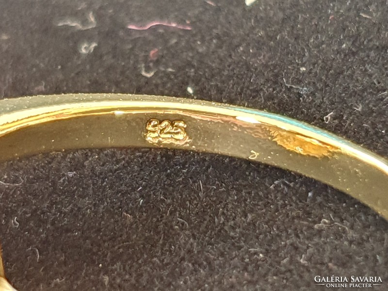 Arannyal bevont 925 ezüst imperial topáz gyűrű, 9es méret