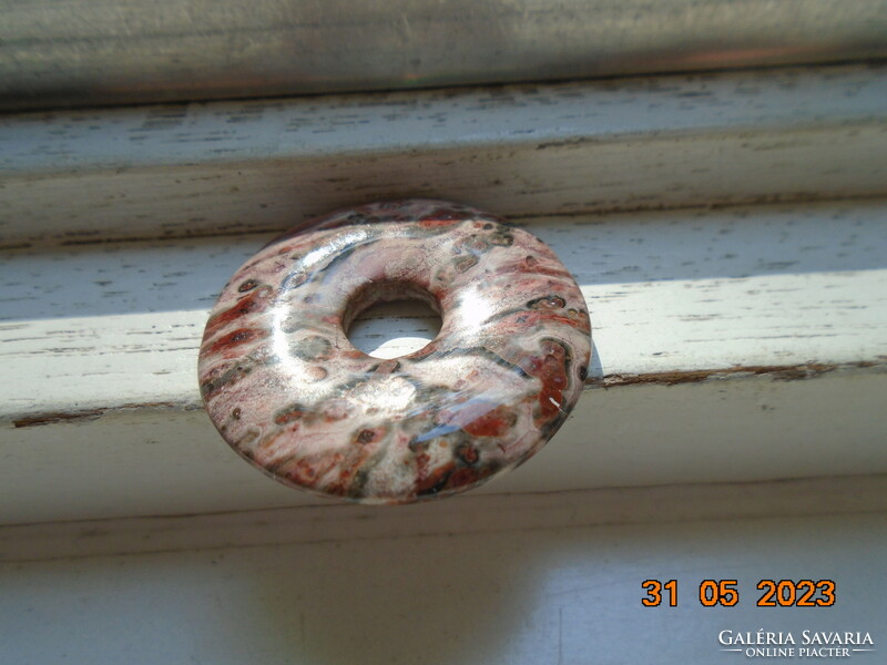 Sea jasper polished disc pendant
