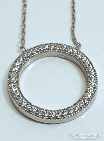 Silver (925) pandora double necklace with double pendant