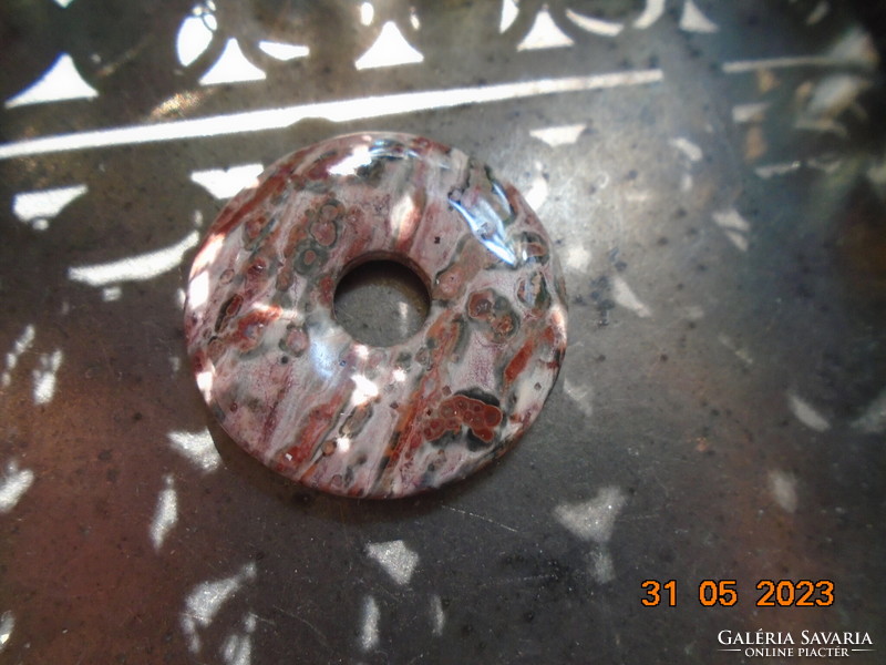 Sea jasper polished disc pendant