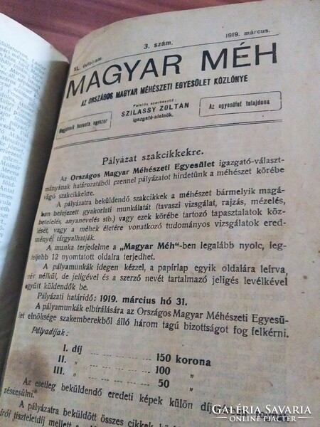 Szilassy Z. Magyar Méh, A Magyar Méhészet Egyesület Közlönye,1918 teljes,1917- 9 db,1919-1 db