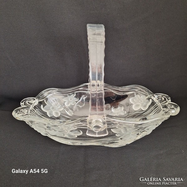 Walterglass, üveg kosár, asztalközép, kínáló, szép, nagy, formatervezett