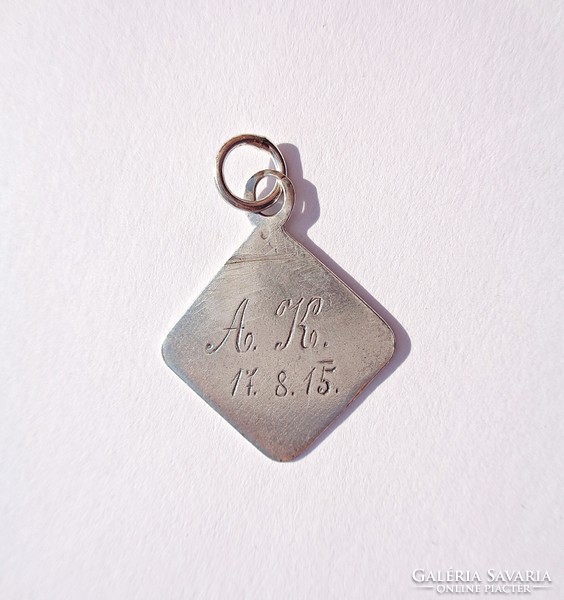 1915 iron cross fire enamel silver pendant