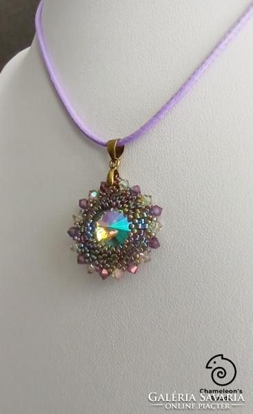 "Light Lilac Paradise Mandala Beading Set" Swarovski kristályos világos lilás gyöngyfűzött szett