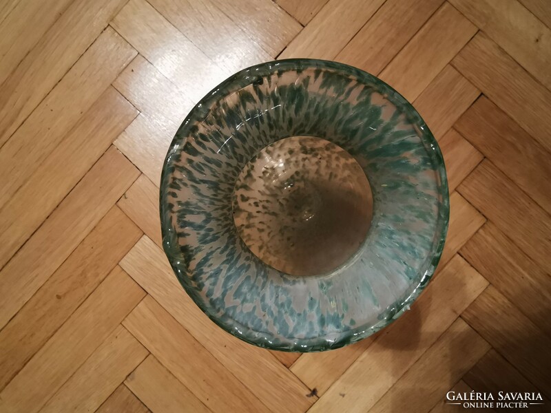 Zöld üveg váza | 27*12 cm