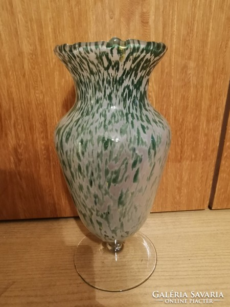 Zöld üveg váza | 27*12 cm