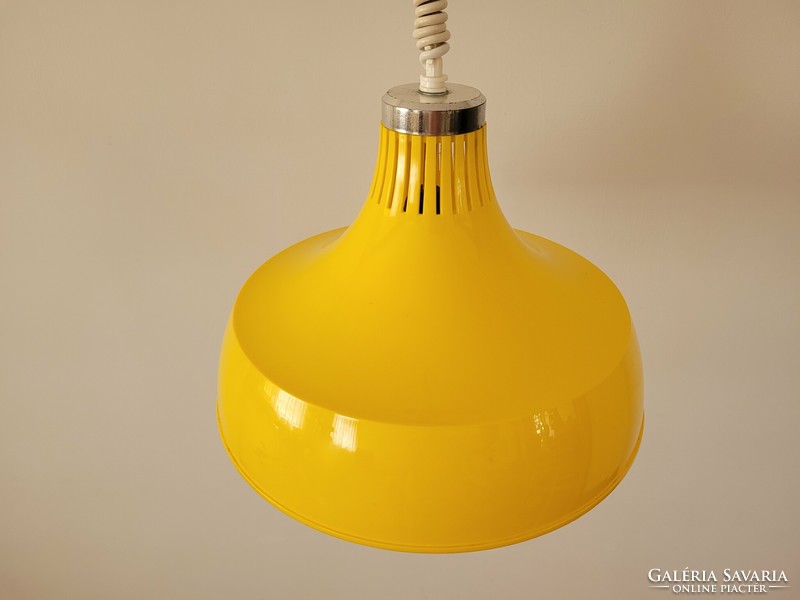 Retro old large size adjustable Italian ceiling lamp mid century yellow chandelier