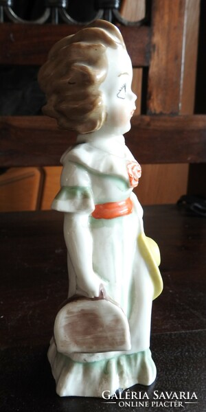 Antik kislány porcelán figura