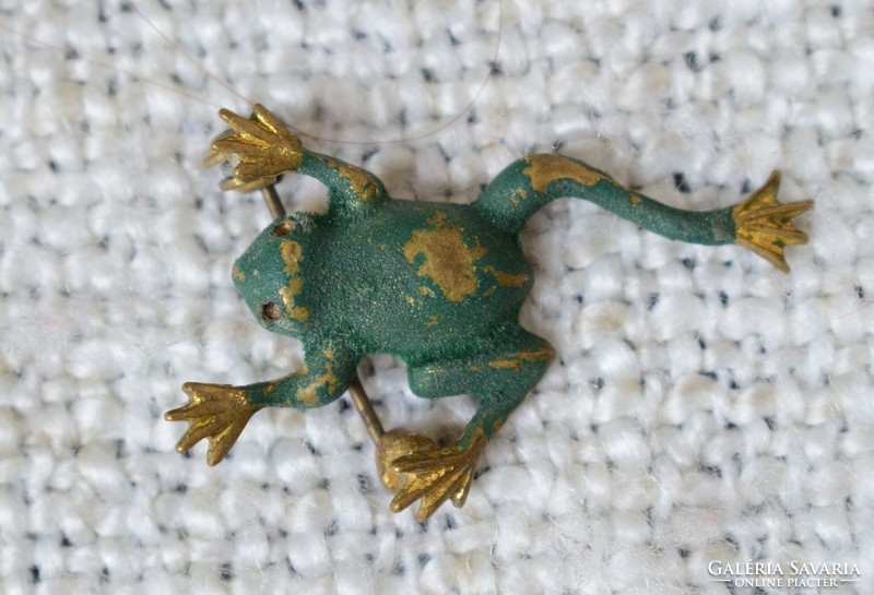 Old bizsu jewelry brooch brooch frog 3.6 x 2.2 cm