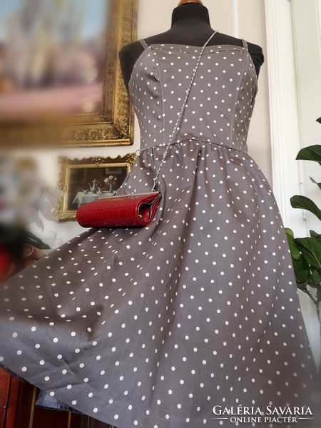 H&m size 36 vintage polka dot dress, loose skirt, strappy top