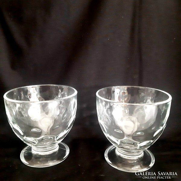 Üveg kelyely, pohár  félbuborékos mintázatú ( 2 darab)