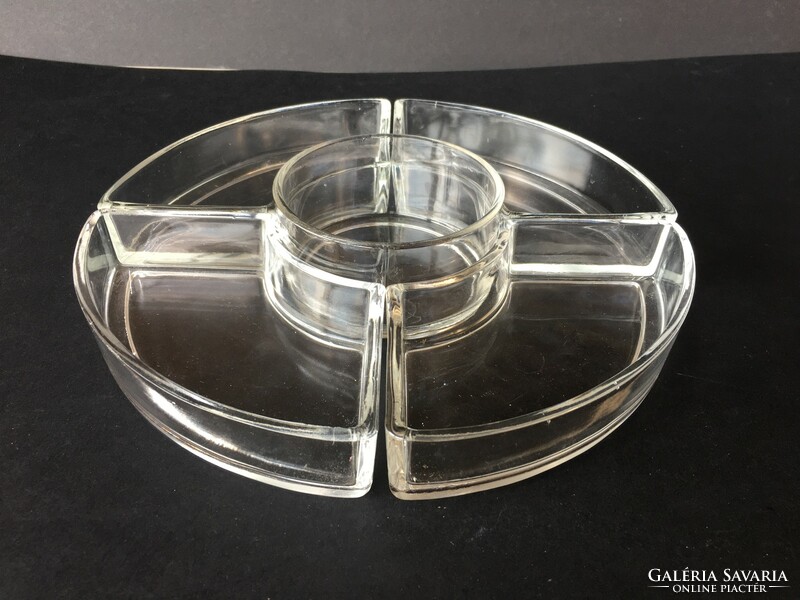 Old glass serving bowl consisting of 5 pcs