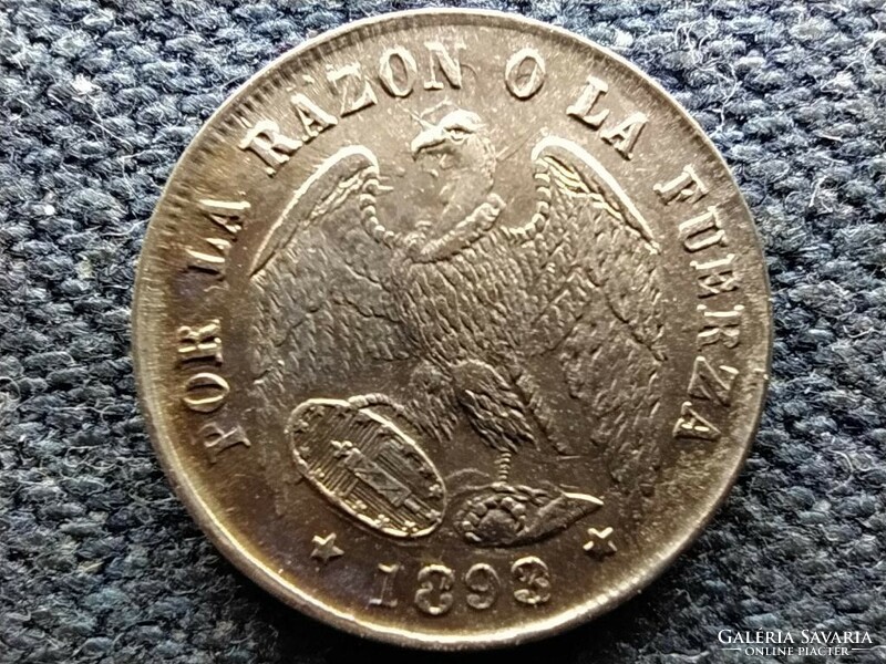 Republic of Chile (1818-) .500 Silver 1/2 decimo 1893 so (id68706)