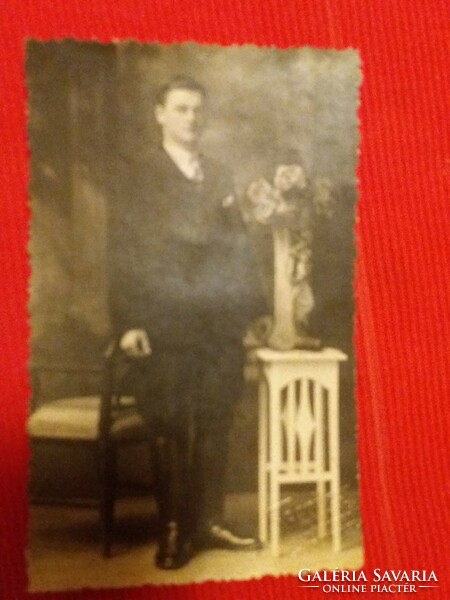 Antique full body male photo schnitzer photo hmvhly black and white in nice condition as shown in pictures