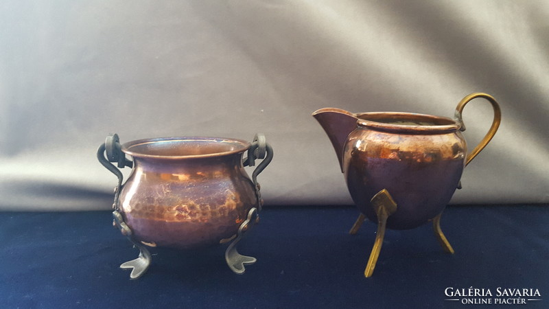 2 pcs. Hand-made red copper bowl in one piece, in very nice condition!!