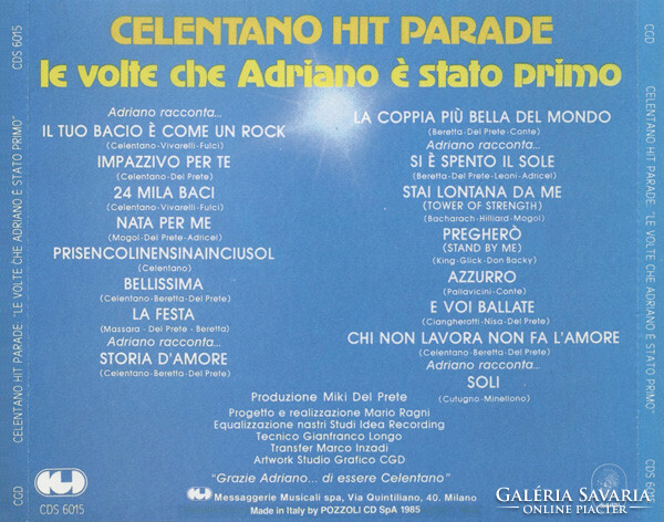 Celentano Hit Parade bakelit lemez