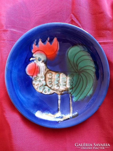Éva Kondor retro ceramic rooster plate wall picture wall plate