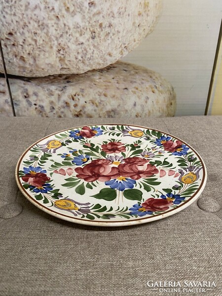 Hollóháza rhyolite decorative plate with floral pattern a32