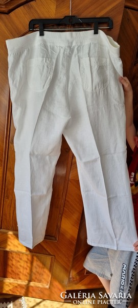 Marks & spencer linen trousers, snow white, xl