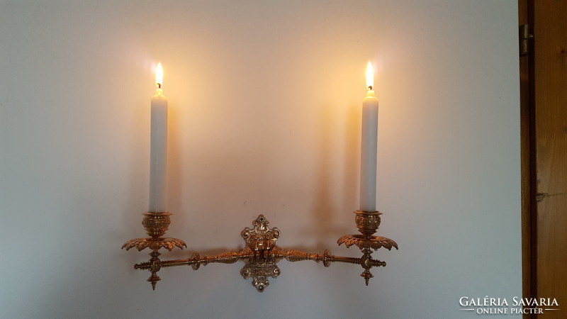 Two-armed piano candle holder in beautifully restored condition!
