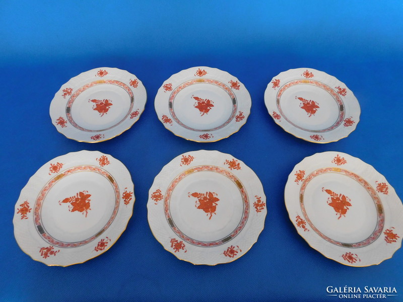 Herend apponý orange 6-piece cookie plate set