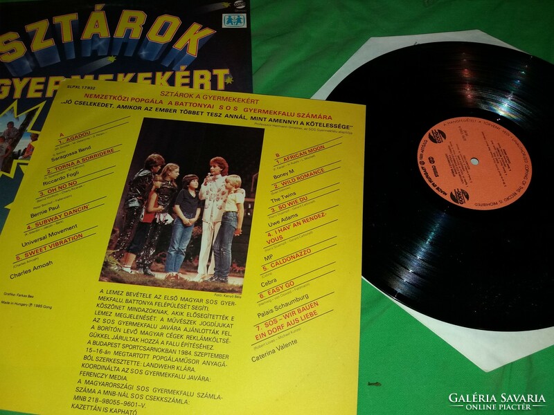 Régi SZTÁROK A GYERMEKEKÉRT 1985. zene bakelit LP nagylemez szép állapotban a képek szerin