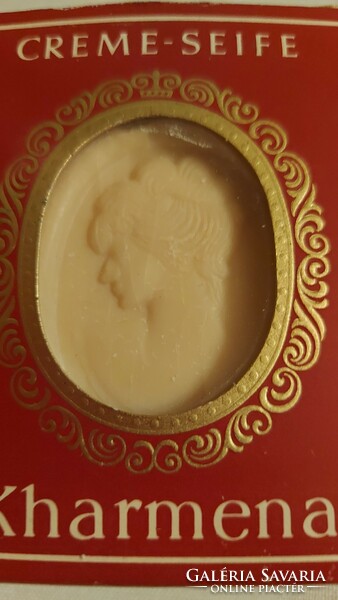 Retro soap, old embossed Kharmen cream soap in original decorative box for collection