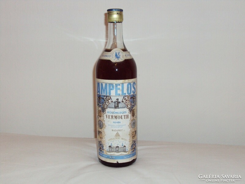 Retro Ampelos ital üveg palack - Szőlészeti és Borászati Kutatóintézet bontatlan, ritkaság