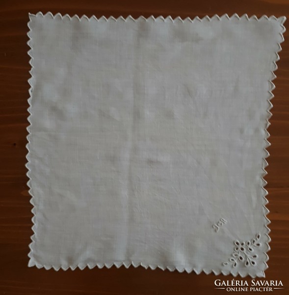 Slinged antique decorative handkerchief with ica monogram