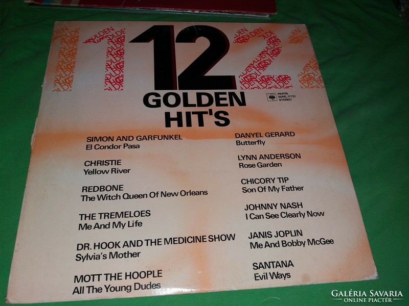 Régi GOLDEN HITS 1982. VILÁGSLÁGEREK zene bakelit LP nagylemez szép állapotban a képek szerin
