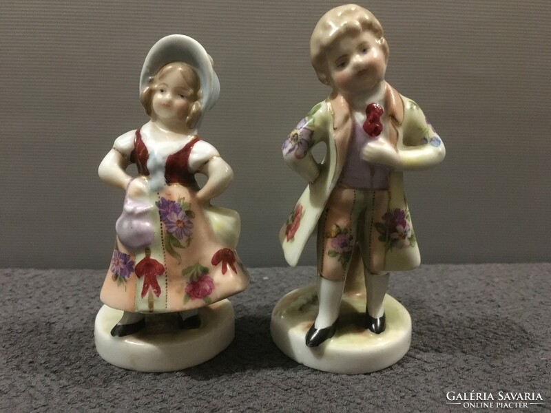 2 Baroque figurines, single-threaded vases! Flawless! 9 cm!!