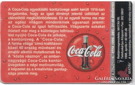 Magyar telefonkártya 1058    1998 Coca-Cola Üzbegisztán GEM 1   31.500  db.