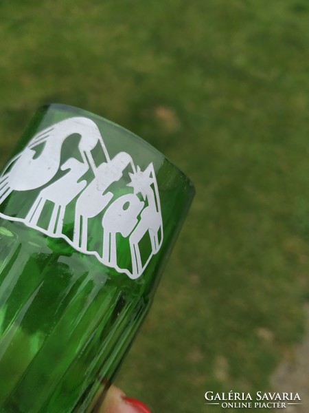Retro green star glass, glass for sale!