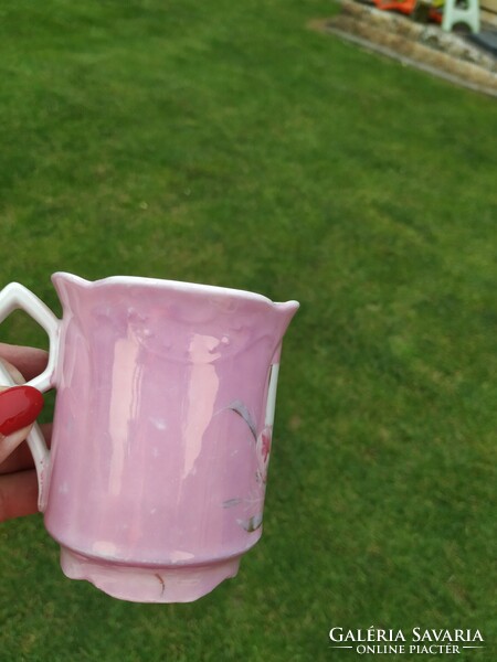 Antik porcelán,rózsaszín csésze, pohár  eladó!