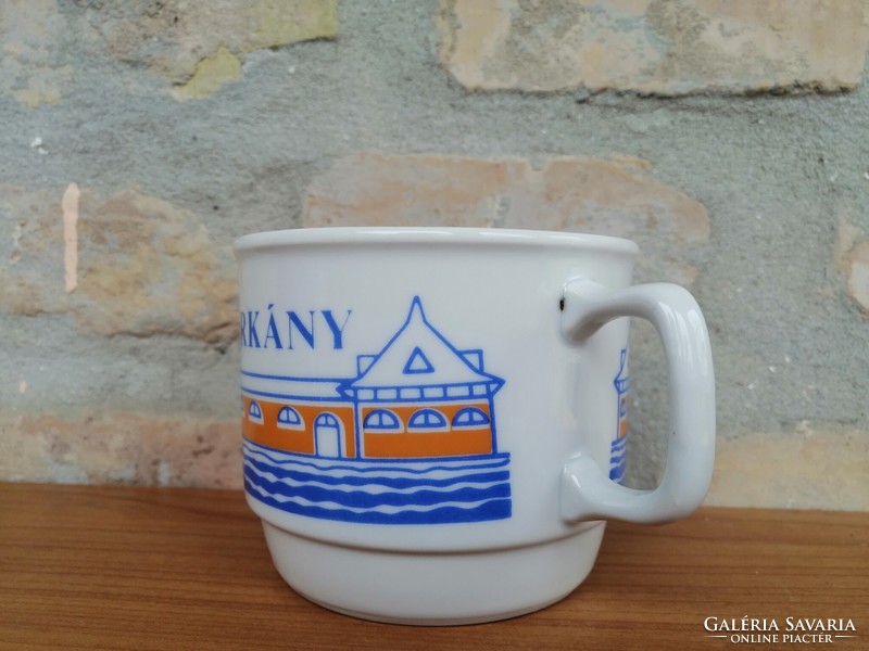 Zsolnay retro mug with woodpecker inscription