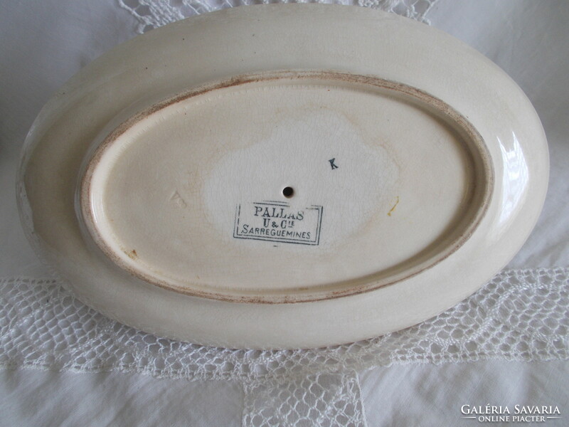 Antique sarreguemines pallas earthenware saucer