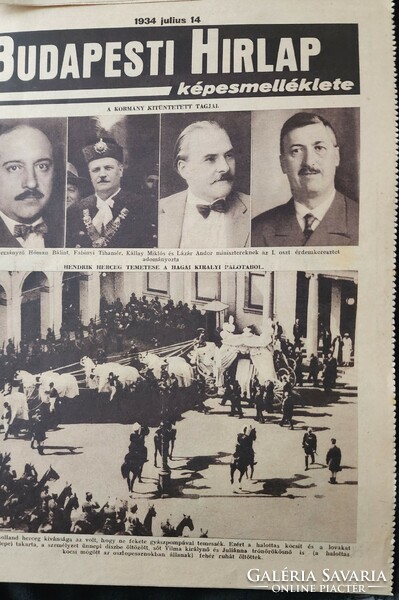 Capable Budapest newspaper Budapest 13 pieces 1934 Horthy social life art history entertainment