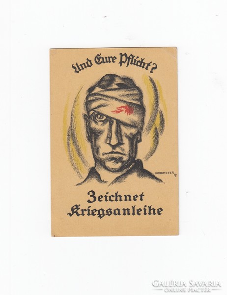 Régi Katonai képeslap postatiszta (kisebb méretű)