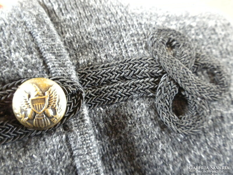 Ralph Lauren vintage szürke kötött kabát, kardigán, M-es, 38-as